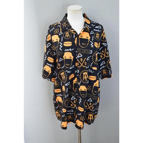 Barstool Spittin Chiclets Shirt Mens XL Barstool Sports Hockey Button Up - Picture 1 of 5